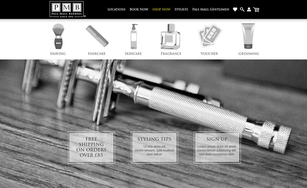 Pall Mall Barbers shop page